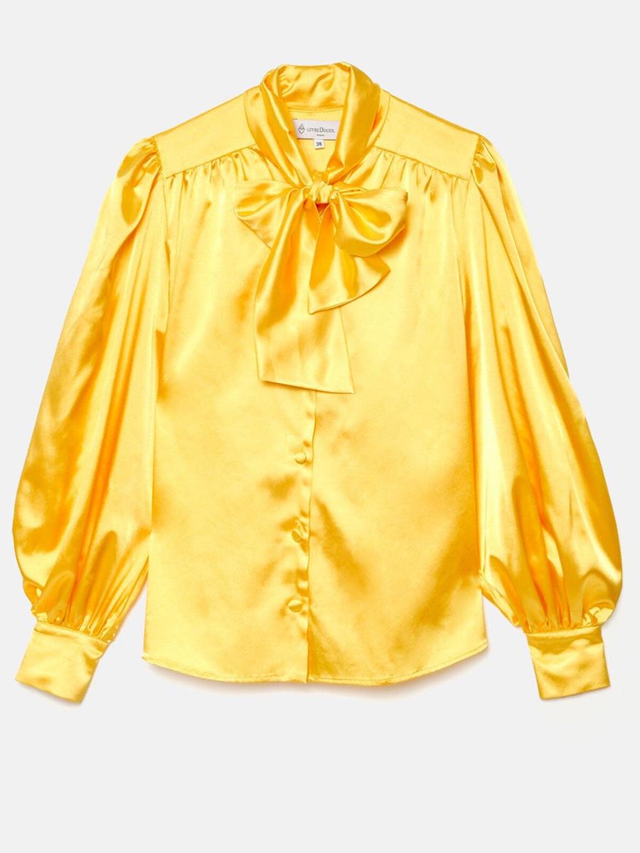 SATIN BOW SHIRT | MOD.LARA YLLW